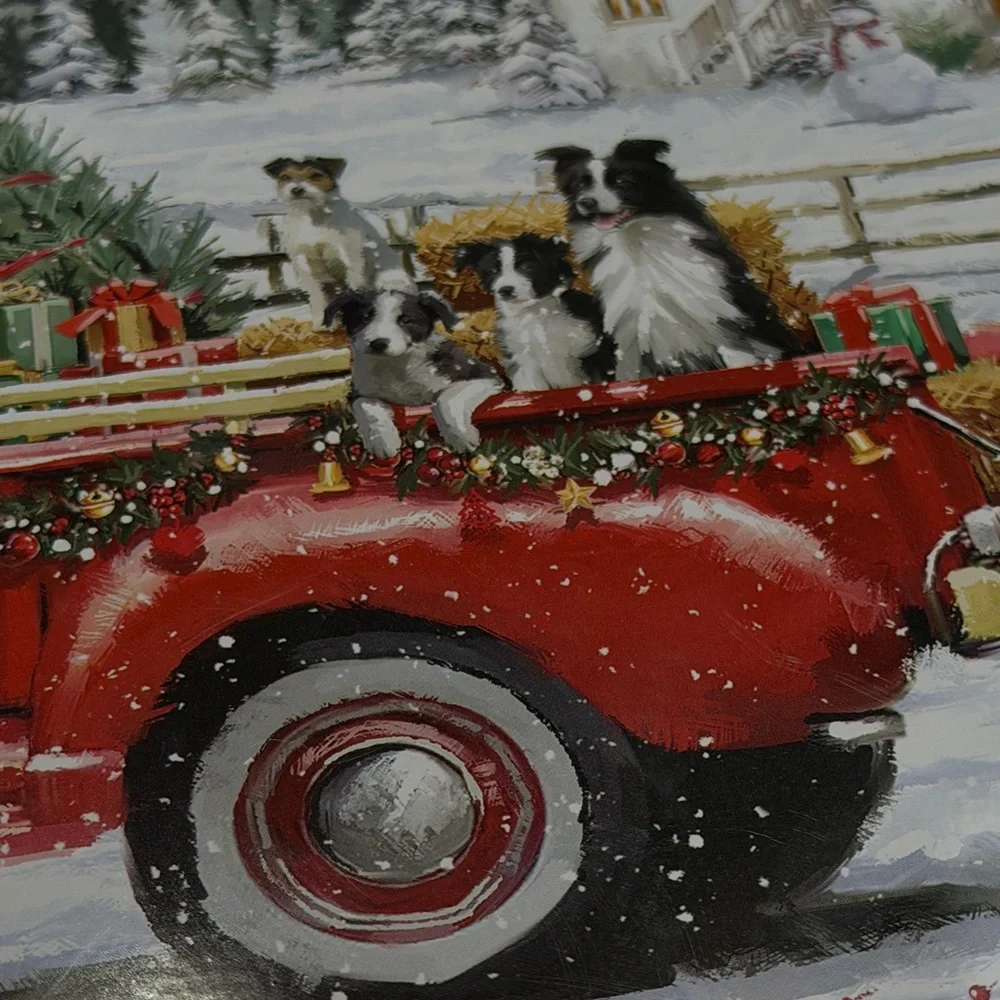 Christmas Scene 300 piece puzzle in a collector tin.  Originally a cookie tin.